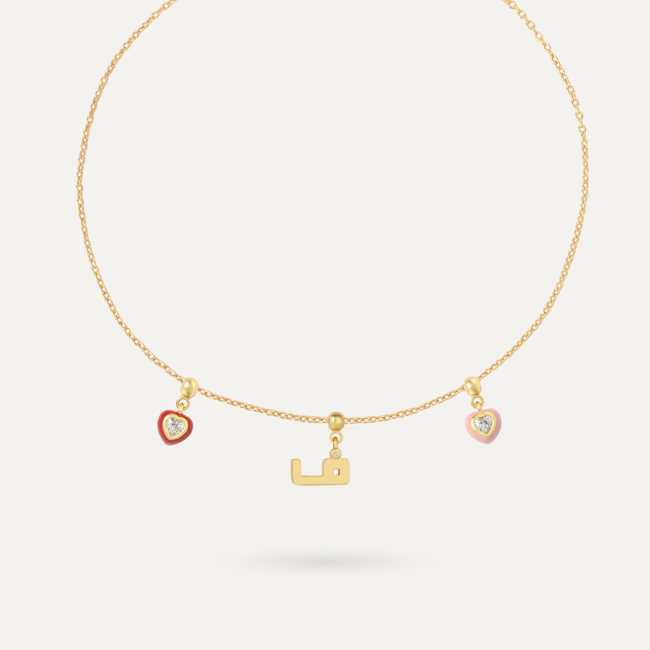 3 Charms Necklace - Gold