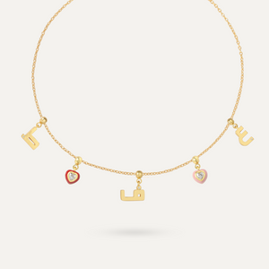 5 Charms Necklace - Gold