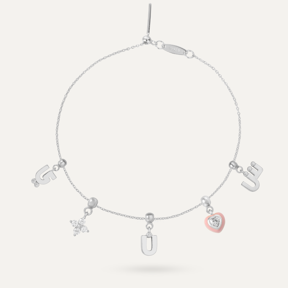 5 Charms Bracelet - Silver